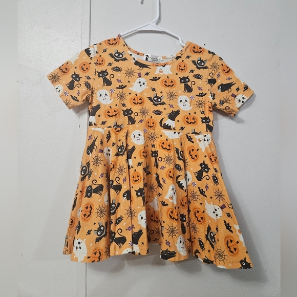 Lily & Londyns Girls Halloween Pumpkin and Ghost Dress! - Picture 1 of 6